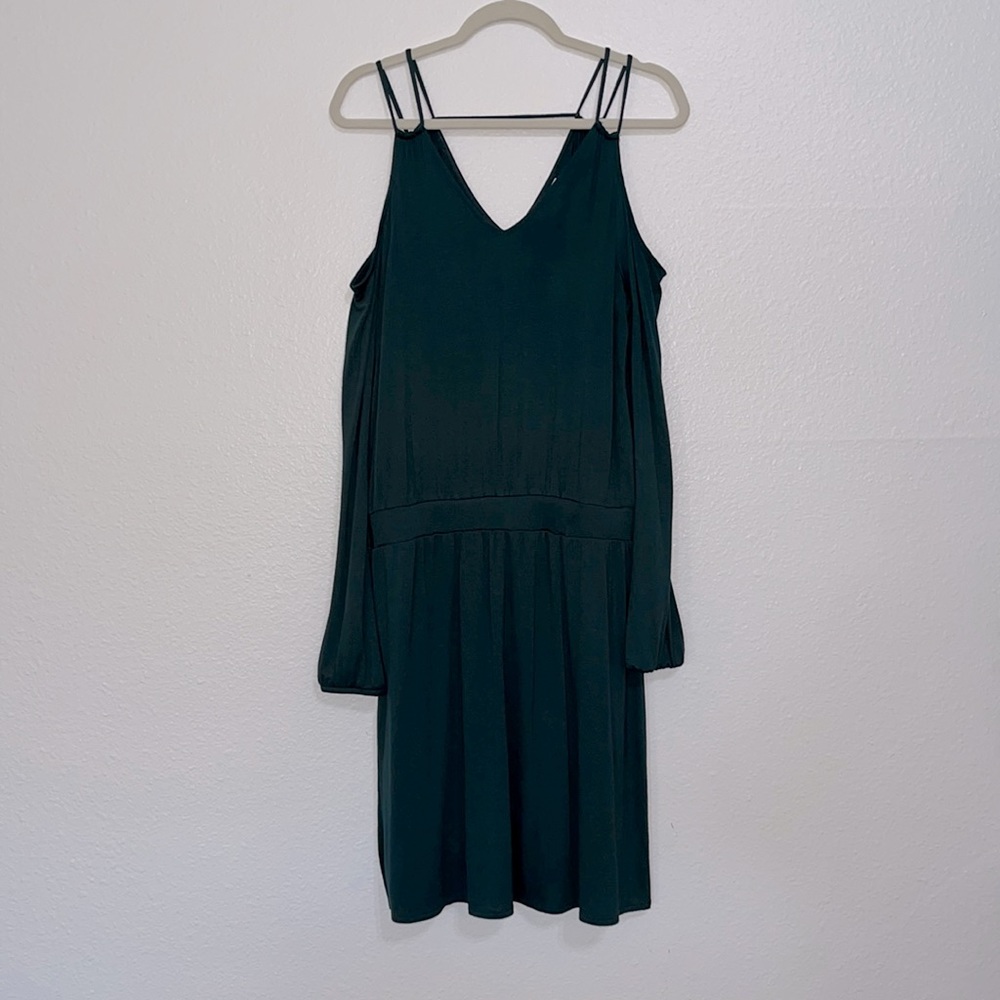 Jennifer Lopez Dark green dress with shoulder cut-outs - Size M